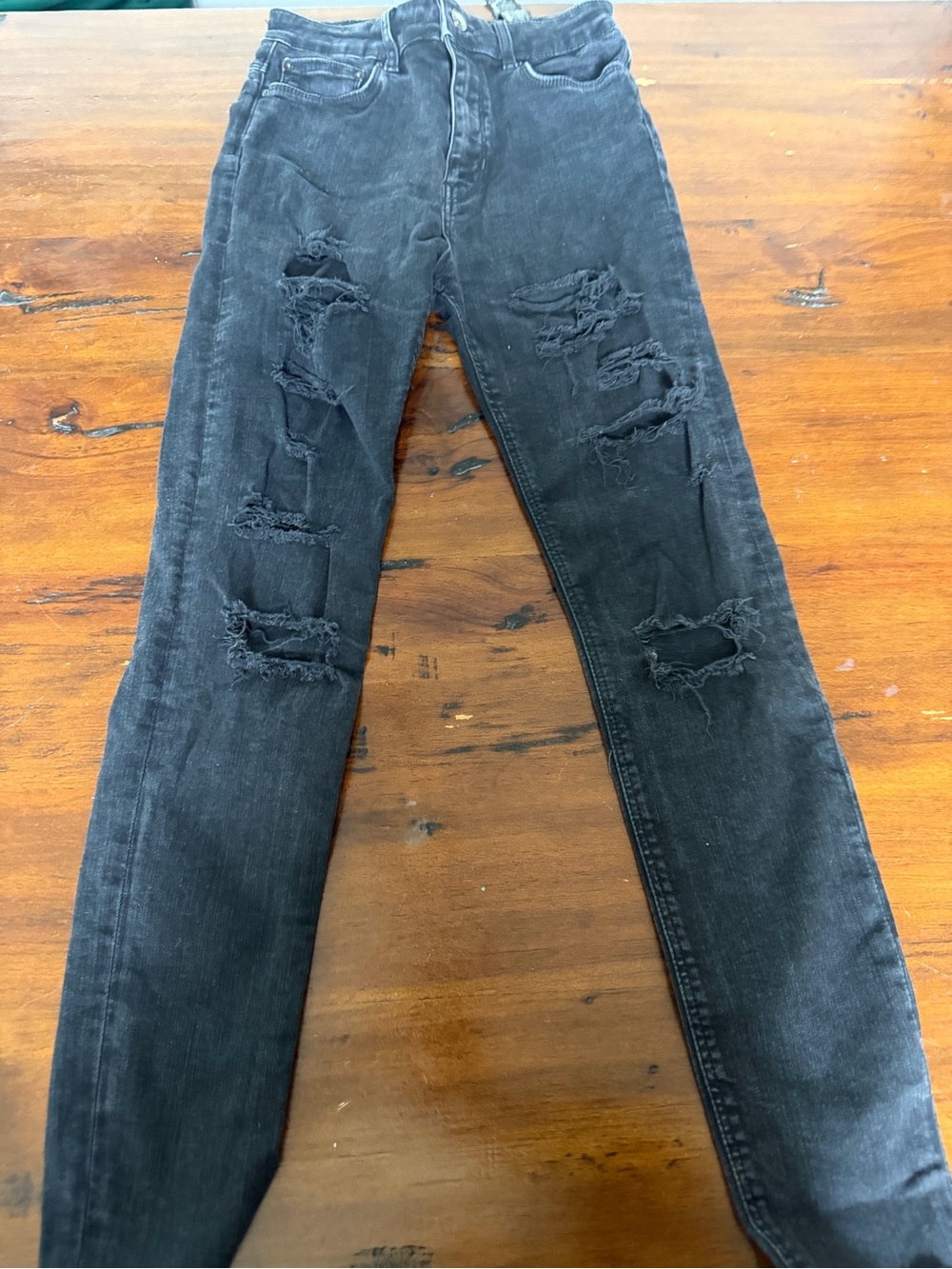 Zara Black Ripped Skinny Jeans